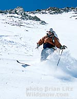 Chris Clark high on the Trooper Traverse, 2001.