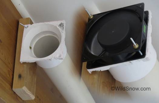 PVC 'closet' flange makes a perfect 4-inch fan mount.