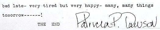 Patricia Dawson signature - 1950.