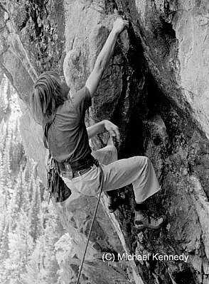  me in 1974, on The Pass, no leg loops, upgraded rope, a chalk bag! Thanks Michael Kennedy for the photo.
