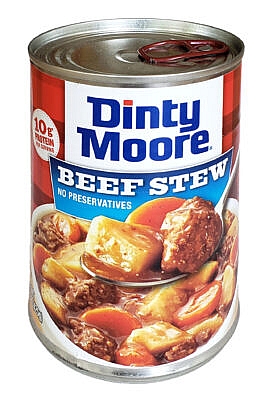 Dinty Moore beef stew for the wilderness history.